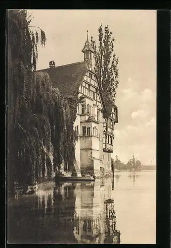 AK Stein am Rhein, Kloster St. Georgen, Abtwohnung vom Rhein aus