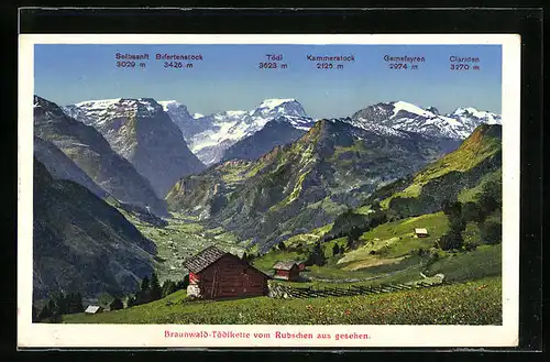 AK Braunwald, Tödikette vom Rubschen aus gesehen