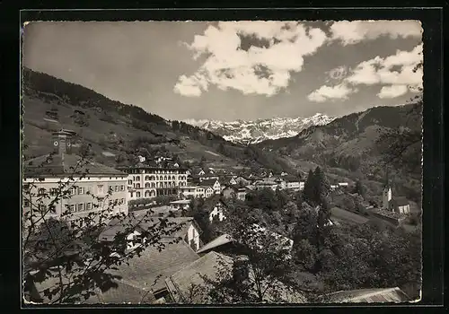 AK Seewis i. P., Ortsansicht mit Blick auf Scesaplana