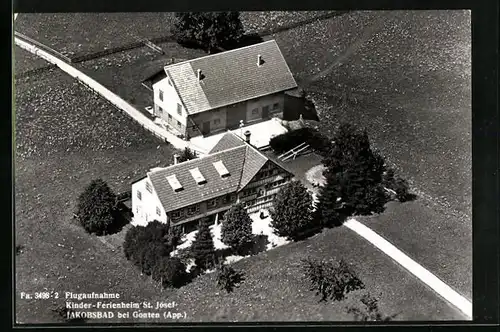 AK Jakobsbad b. Gonten, Fliegeraufnahme des Kinder-Ferienheimes St. Josef