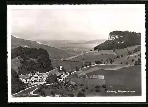 AK Läufelfingen, Hotel Frohburg, Fliegeraufnahme