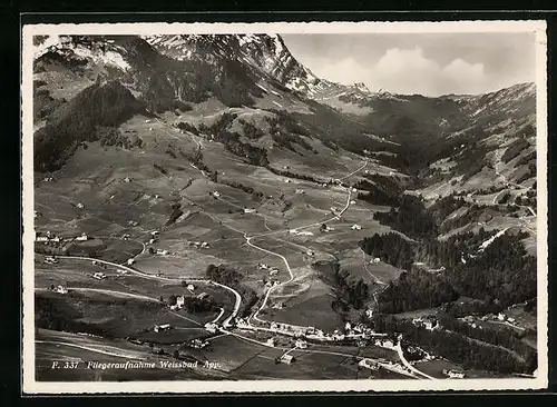 AK Weissbad, Fliegeraufnahme des Ortes