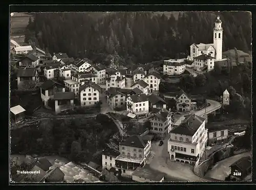 AK Tiefencastel, Ortsansicht aus der Vogelschau