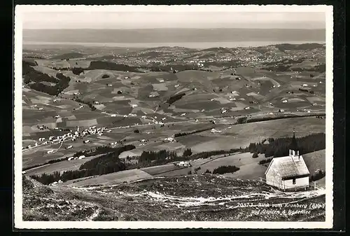 AK Gonten, Blick auf den Ort mit dem Bodensee vom Kronberg