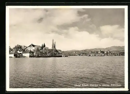 AK Hurden a. ob. Zürichsee, Blick zum Hotel Rössli