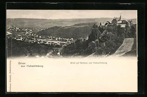 AK Hohenlimburg, Blick auf Schloss und Hohenlimburg