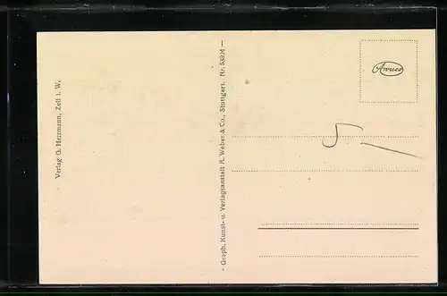 AK Zell i. W., Ortsansicht mit Fernblick