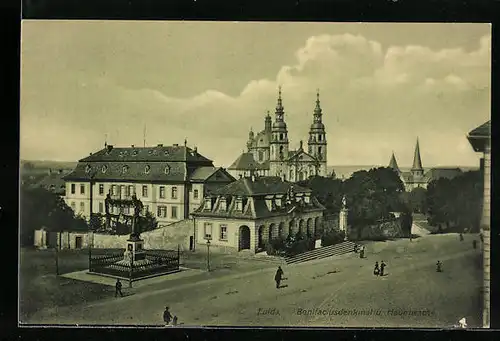 AK Fulda, Bonifaciusdenkmal und Hauptwache