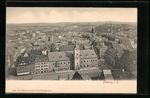 AK Freiberg i. S., Teilansicht aus der Vogelschau