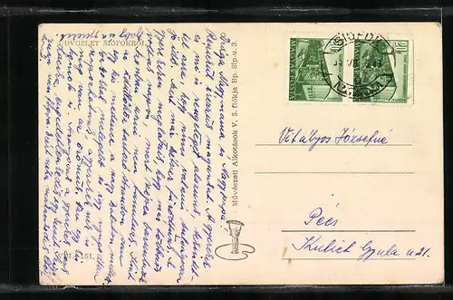 AK Siófok, Ortspartie mit Grünanlagen