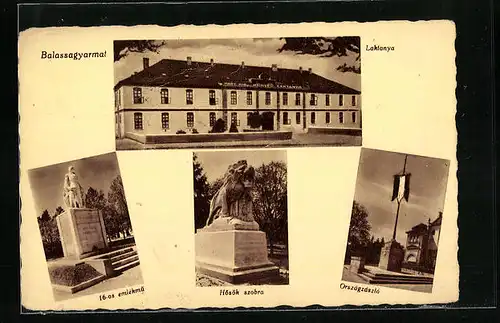 AK Balassagyarmat, Laktanya, Országzászló, Hösök szobra