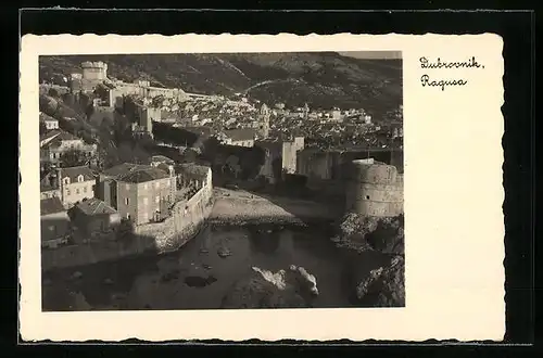 AK Dubrovnik, Ortsansicht aus der Vogelschau