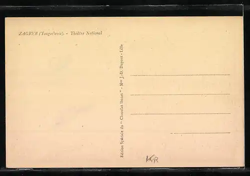 AK Zagreb, Nationaltheater aus der Vogelschau