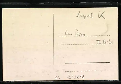 AK Zagreb, Ortspartie mit Kathedrale