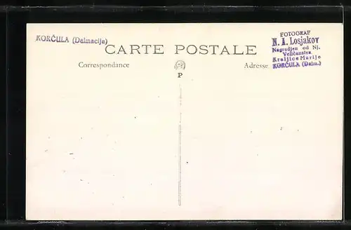AK Korcula /Dalmacija, Ortsansicht aus der Vogelschau