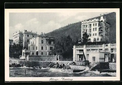 AK Abbazia, Hermitage vom Wasser gesehen