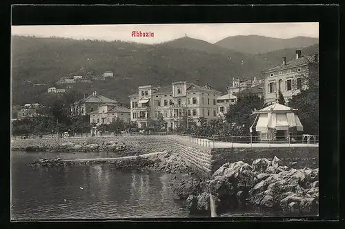 AK Abbazia, Slatina-Promenade mit Villen