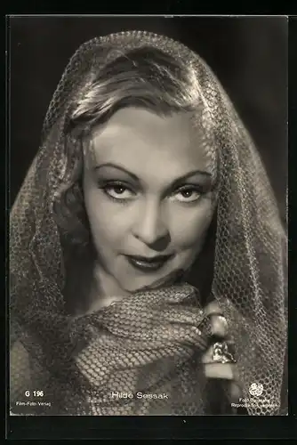AK Schauspielerin Hilde Sessak mit charmantem Blick