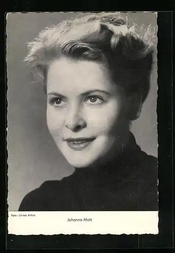 AK Schauspielerin Johanna Matz in schwarzweiss fotografiert