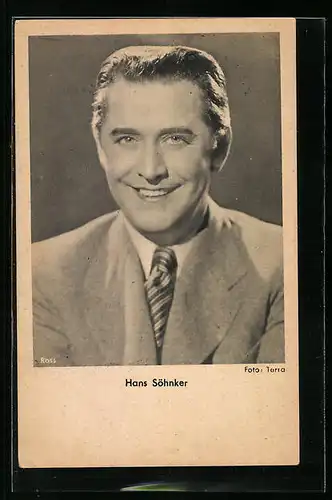 AK Schauspieler Hans Söhnker im Anzug