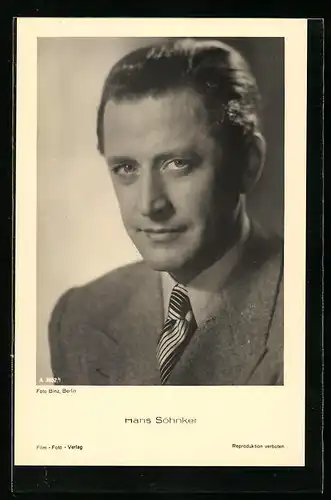 AK Schauspieler Hans Söhnker mit Krawatte
