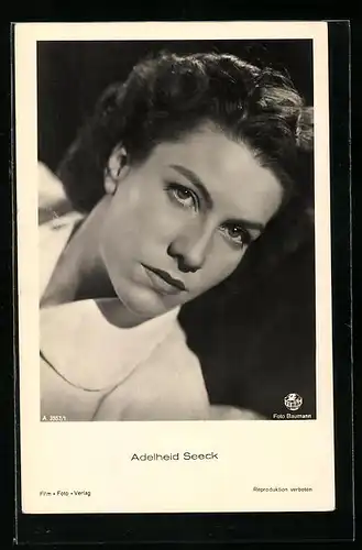 AK Schauspielerin Adelheid Seeck in schwarzweiss fotografiert