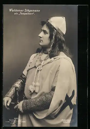 AK Schauspieler Waldemar Stägemann als Tempelherr