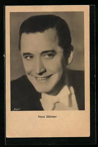 AK Schauspieler Hans Söhnker mit einem sympathischen Blick zur Seite