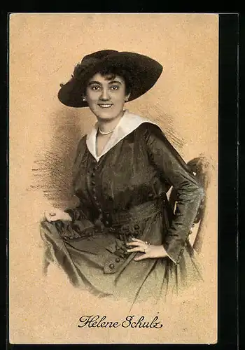 AK Schauspielerin Helene Schulz mit einem sympathischen Lächeln in die Kamera