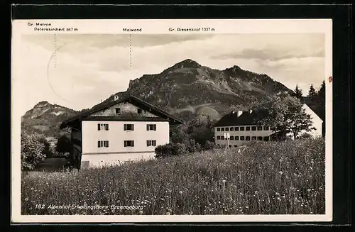 AK Brannenburg am Inn, Posterholungheim Alpenhof mit Gr. Matron, Maiwand und Gr. Riesenkopf