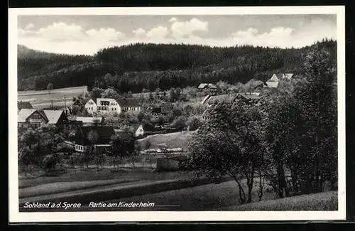 AK Sohland a. d. Spree /Mittel-Lausitzer Gebirge, Partie am Kinderheim