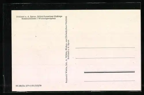 AK Sohland a. d. Spree /Mittel-Lausitzer Gebirge, Partie am Kinderheim