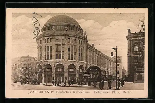 AK Berlin, Cafe Vaterland am Potsdamer Platz mit U-Bahnhof Leipziger Platz