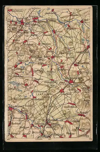 AK Königsbrück, Wona-Landkarte mit Radeburg