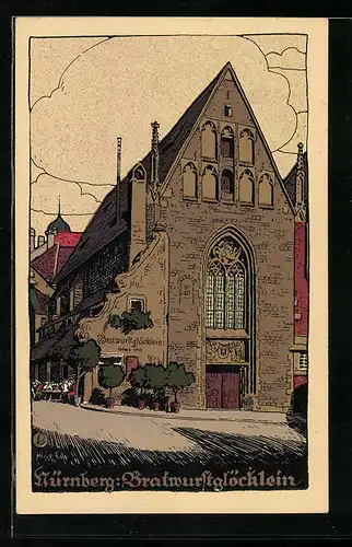 Steindruck-AK Nürnberg, Bratwurstglöcklein