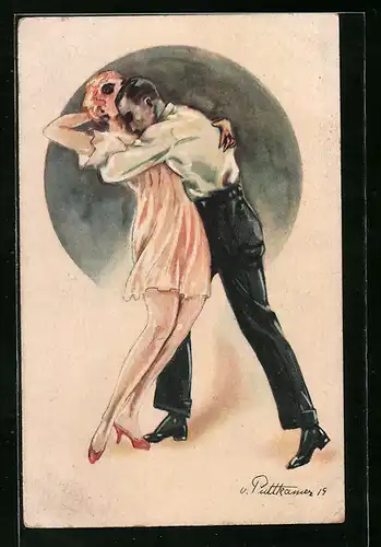 Künstler-AK von Puttkammer: Paar im innigen Tanz