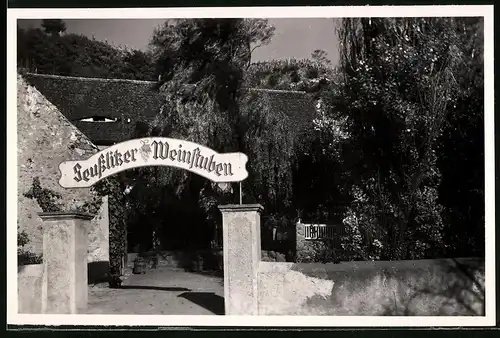Fotografie Brück & Sohn Meissen, Ansicht Seusslitz, der Eingang zu Lehmanns Weinstuben