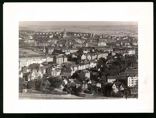 Fotografie Brück & Sohn Meissen, Ansicht Meissen i. Sa., Stadtansicht mit Fabrikgebäuden & Wohnhäusern