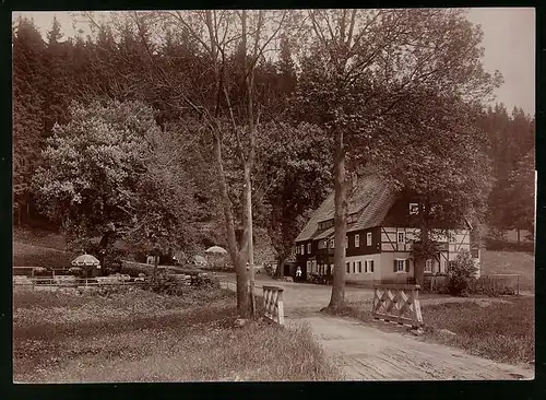 Fotografie Brück & Sohn Meissen, Ansicht Oberpöbel, Putzmühle im Pöbeltal