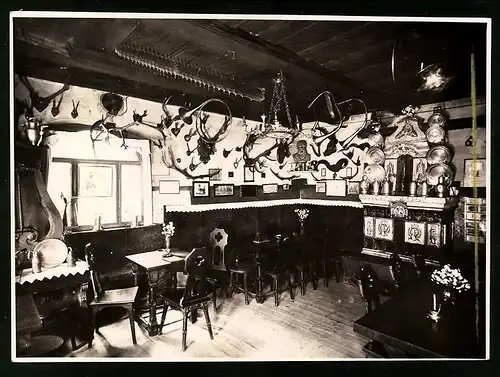 Fotografie Brück & Sohn Meissen, Ansicht Meissen, Jagdzimmer in der Weinstube von Vincenz Richter