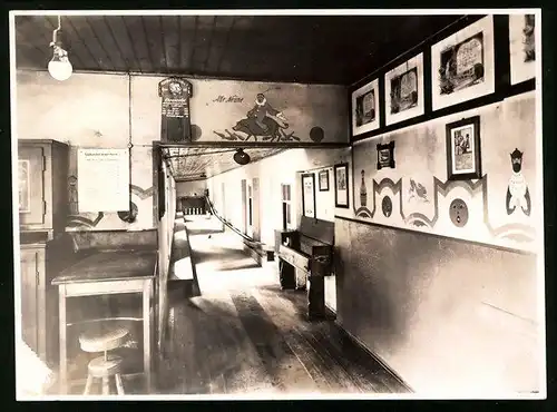 Fotografie Brück & Sohn Meissen, Ansicht Riesa, Gasthaus Elbterasse, Kegelbahn