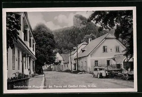 AK Muggendorf bei Pernitz, Strassenpartie mit Gasthof Hofer