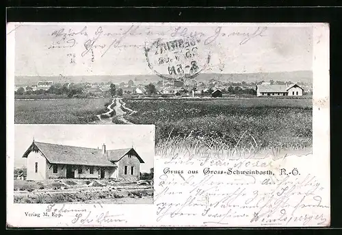 AK Gross-Schweinbarth, Teilansicht, Gebäudeansicht