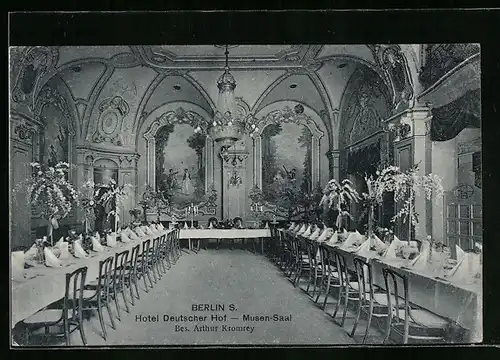 AK Berlin-Kreuzberg, Hotel Deutscher Hof, Musen-Saal