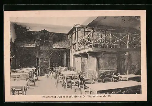 AK Berlin-Friedrichshain, Restaurant Eichenhof, Warschauerstrasse 36