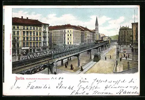 AK Berlin-Kreuzberg, Hochbahnhof Oranienstrasse