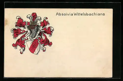 Künstler-AK Absolvia Wittelsbachiana, Studentenwappen