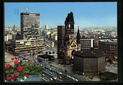 AK Berlin, Europa-Center und Gedächtniskirche an der Tauentzien-Strasse