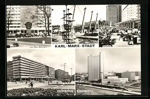 AK Karl-Marx-Stadt, Rosenhof, Strasse der Nationen, Interhotel Kongress