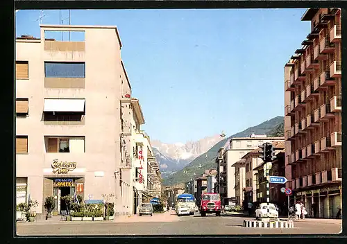 AK Bozen, Drususstrasse mit Rosengarten